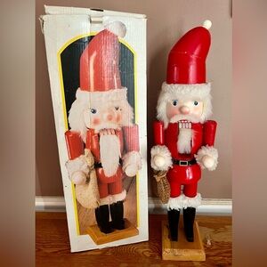 Vintage 20” Wooden Santa Nutcracker